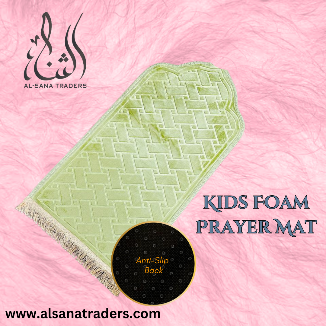 Foam Kids Prayer Mats - Mehrab Shape with Anti-Slip Back for Ages 5 to 12